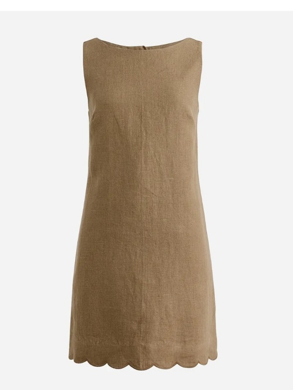 J. Crew Olive Scalloped-Edge Shift Dress